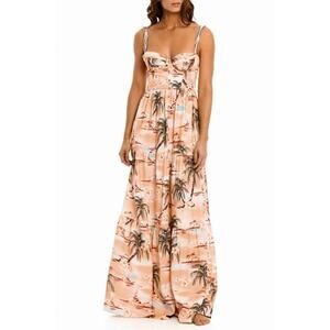 Agua Bendita Maxi Dress Dunna Luau Hawaii Bustier Dress Size M